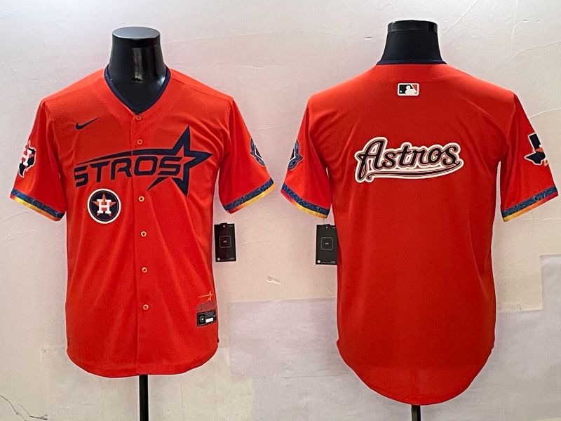 Men Houston Astros Blank Orange Fourth generation Joint Name Nike 2025 MLB Jersey style 12